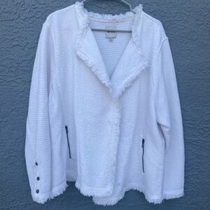 NIC+ZOE White Fringed Teddy Jacket